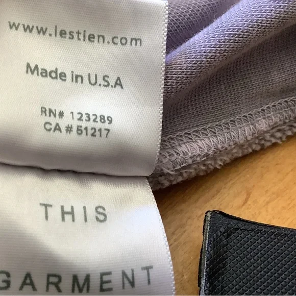 Les Tien Unisex Heavyweight Crew Neck Sweatshirt Size Small Light Purple FLAWS - Picture 8 of 11